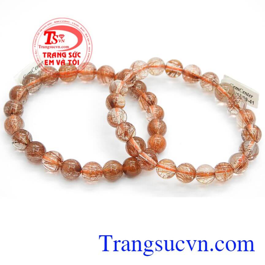 Chuỗi thạch anh t&oacute;c đẹp, Chuỗi thạch anh t&oacute;c &aacute;nh đỏ, V&ograve;ng tay thạch anh đẹp.