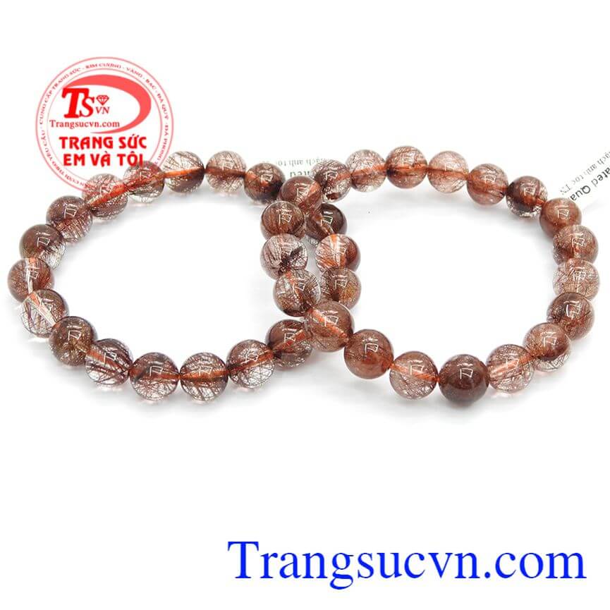 V&ograve;ng tay thạch anh t&oacute;c n&acirc;u, Chuỗi thạch anh t&oacute;c &aacute;nh n&acirc;u, V&ograve;ng tay thạch anh may mắn.	