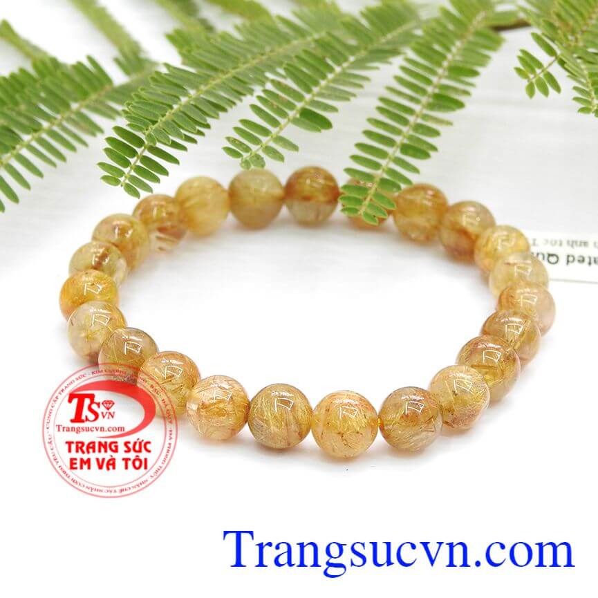 Chuỗi v&ograve;ng tay thạch anh, Chuỗi thạch anh t&oacute;c v&agrave;ng phong thủy, V&ograve;ng tay thạch anh may mắn.