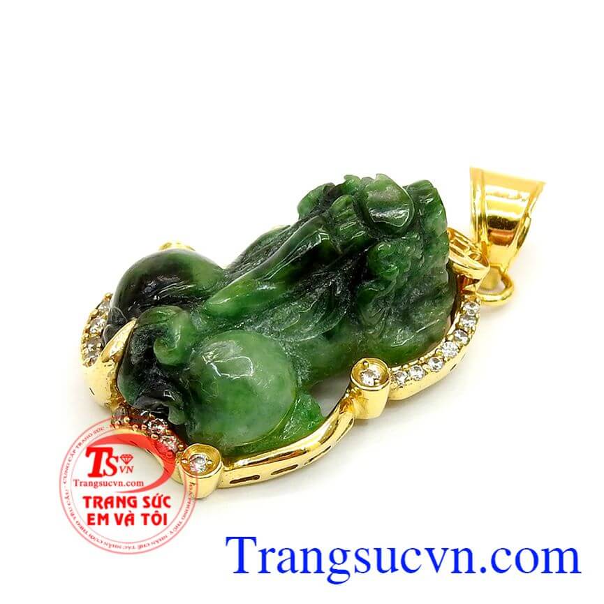 Mặt dây nam Tỳ Hưu xanh ngọc, Mặt dây tì hưu nam, Mặt dây tì hưu đá thiên nhiên