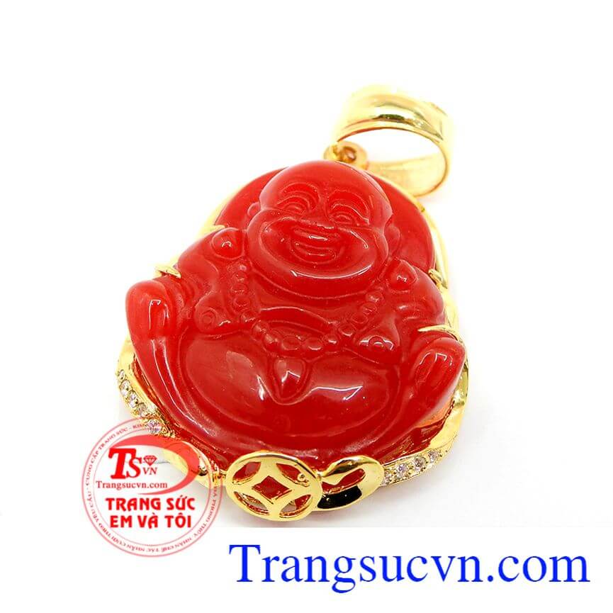 Mặt dây phật di lặc tiền tài, Mặt phật di lặc bọc vàng, Mặt dây chuyền nam.	