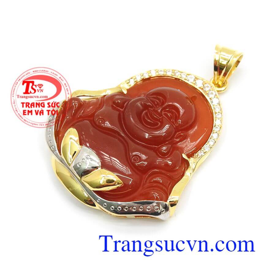 Mặt nam di lặc nâu đỏ, Mặt dây chuyền nam, Mặt dây sang trọng