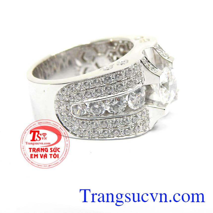 Nhẫn nam v&agrave;ng trắng độc đ&aacute;o,Nhẫn nam v&agrave;ng cao c&acirc;p, Nhẫn nam v&agrave;ng sang trọng.	