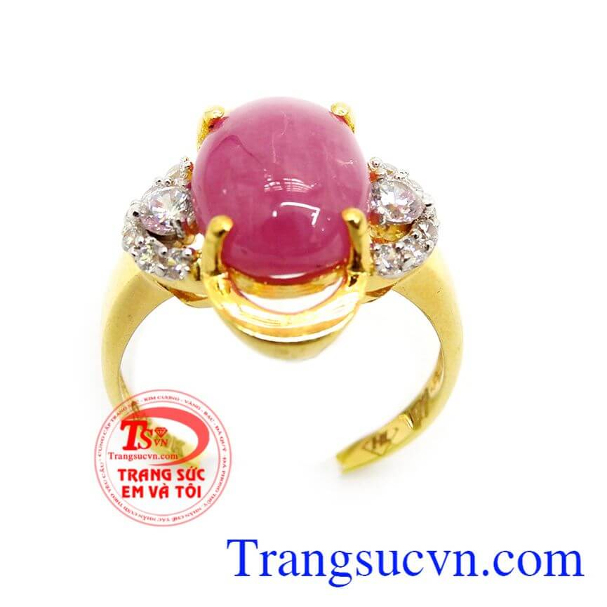 Nhẫn vàng đá ruby tự nhiên, Nhẫn nữ đá quý, nhẫn nữ vàng thời trang