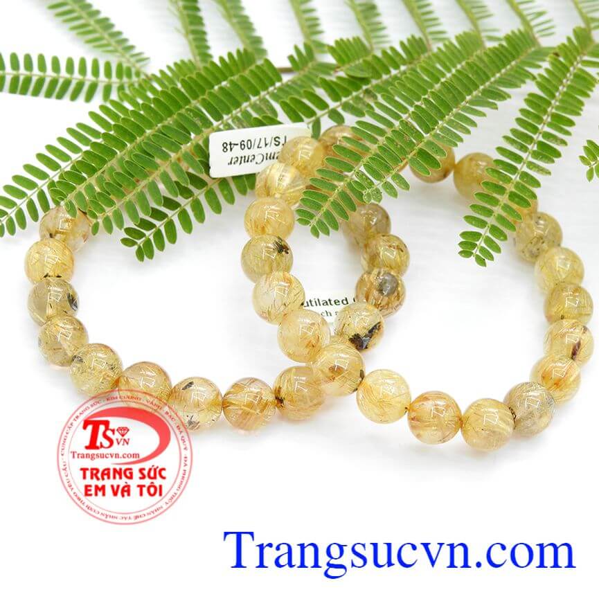 V&ograve;ng tay thạch anh t&oacute;c v&agrave;ng, Chuỗi thạch anh t&oacute;c &aacute;nh v&agrave;ng, V&ograve;ng tay  thạch anh phong thủy,