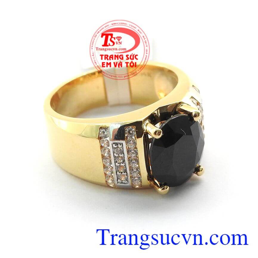 Nhẫn mệnh mộc Sapphire, Nhẫn Nam sang trọng, Nhẫn Sapphire thi&ecirc;n nhi&ecirc;n	
