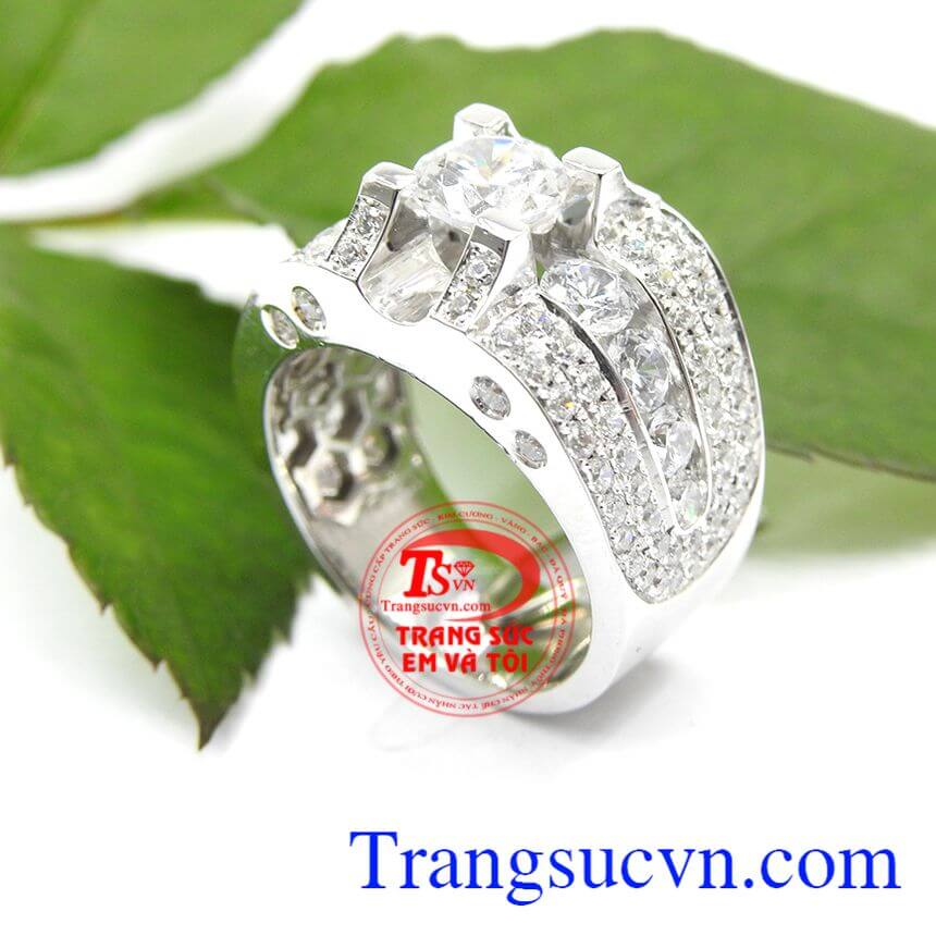 Nhẫn nam v&agrave;ng trắng độc đ&aacute;o,Nhẫn nam v&agrave;ng cao c&acirc;p, Nhẫn nam v&agrave;ng sang trọng.	