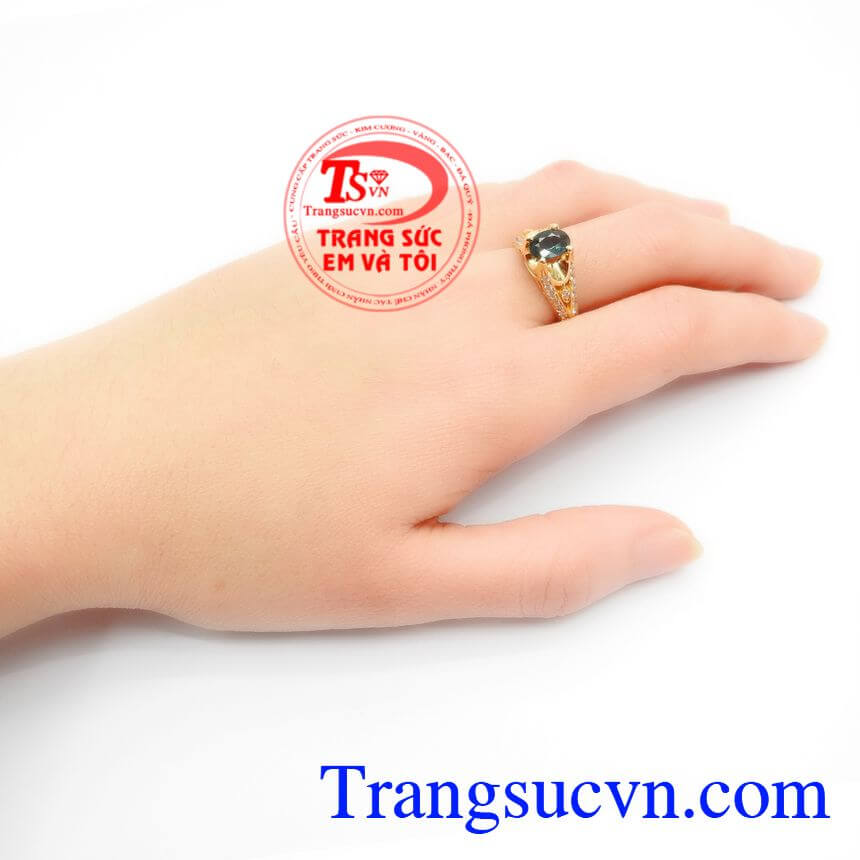 Nhẫn nữ Saphire sang trong, Nhẫn Nữ Sapphire Thi&ecirc;n Nhi&ecirc;n Tinh Xảo, Nhẫn nữ sang trọng.