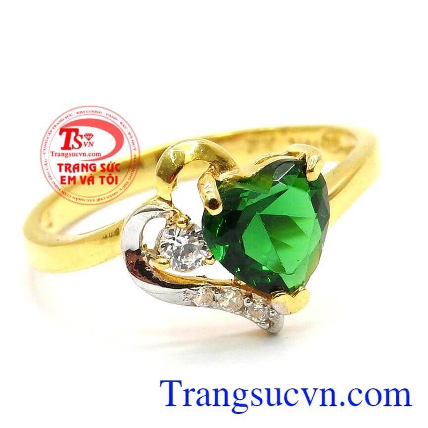 Nhẫn trái tim tặng sinh nhật, Nhẫn nữ đá quý, nhẫn 10k thời trang