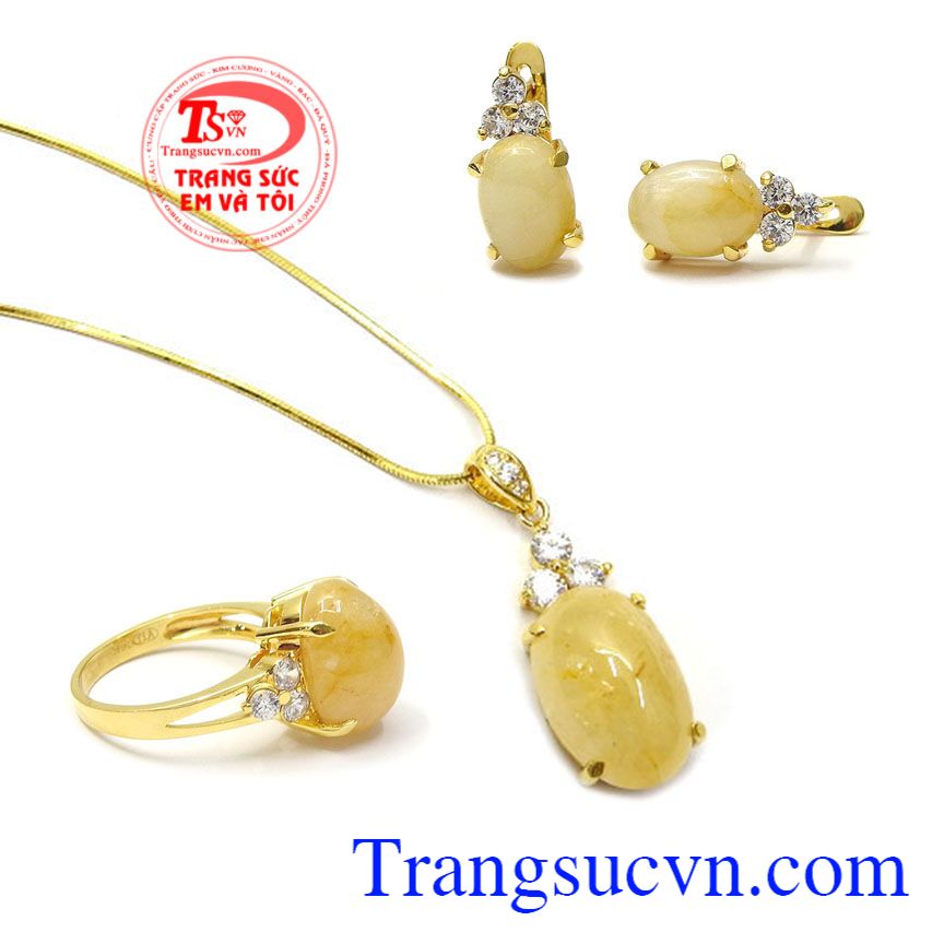 Bộ dây chuyền saphir sang trọng, trang sức bộ, bộ trang sức vàng tây Bộ dây chuyền saphir sang trọng, trang sức bộ, bộ trang sức vàng tây