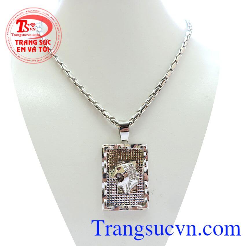 Bộ Mặt dây chuyền báo vàng trắng, trang sức bộ, bộ dây chuyền nam Bộ Mặt dây chuyền báo vàng trắng, trang sức bộ, bộ dây chuyền nam
