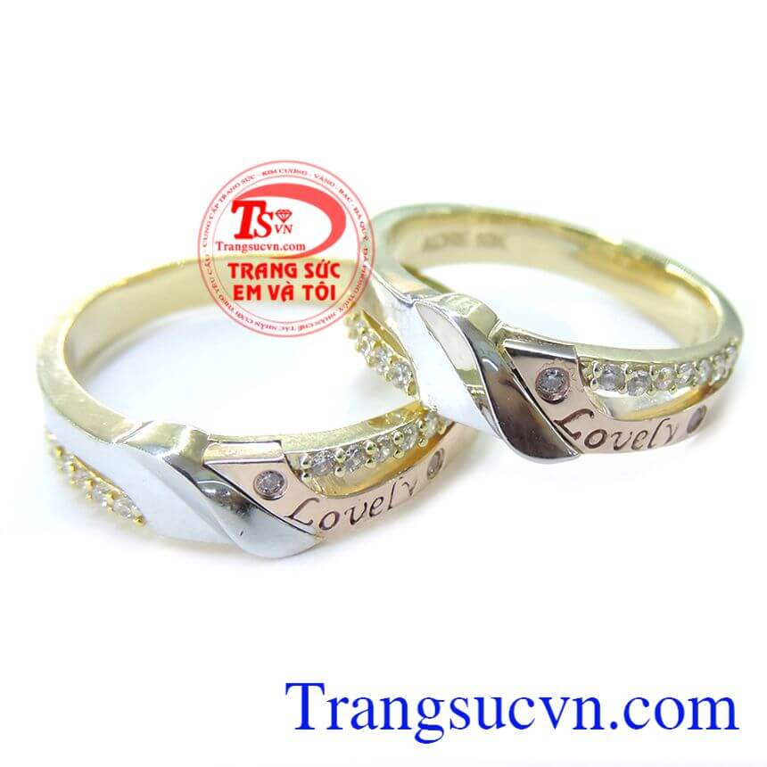 Cặp Nhẫn Cưới Lovely Sang Trọng, nhẫn cưới đẹp, nhẫn cưới vàng tây Cặp Nhẫn Cưới Lovely Sang Trọng, nhẫn cưới đẹp, nhẫn cưới vàng tây