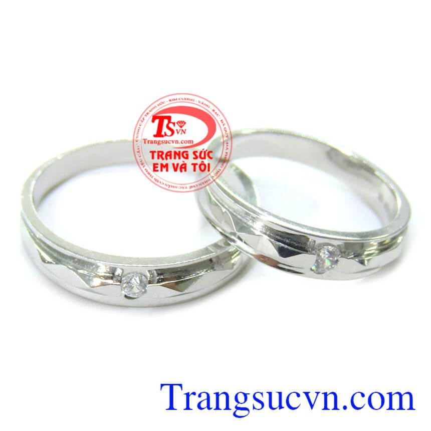 Cặp Nhẫn Hạnh Phúc Đong Đầy, nhẫn cưới đẹp, nhẫn cưới vàng tây