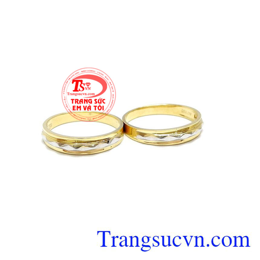 Đôi nhẫn cưới bên nhau, nhẫn cưới vàng tây, nhẫn cưới đẹp
