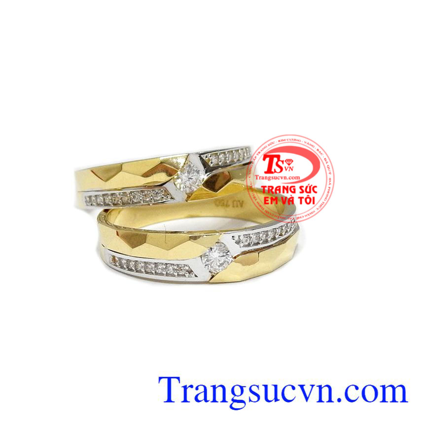Đôi nhẫn cưới cao cấp 18k, nhẫn cưới vàng tây, nhẫn cưới đẹp Đôi nhẫn cưới cao cấp 18k, nhẫn cưới vàng tây, nhẫn cưới đẹp