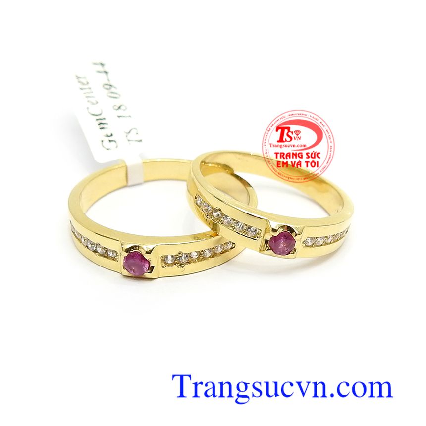 Đôi Nhẫn Cưới Ruby Vĩnh Cửu, nhẫn cưới đá quý, nhẫn cưới vàng tây Đôi Nhẫn Cưới Ruby Vĩnh Cửu, nhẫn cưới đá quý, nhẫn cưới vàng tây