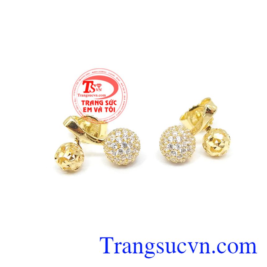 Hoa tai vàng Dio đôi, hoa tai vàng tây, hoa tai đẹp Hoa tai vàng Dio đôi, hoa tai vàng tây, hoa tai đẹp