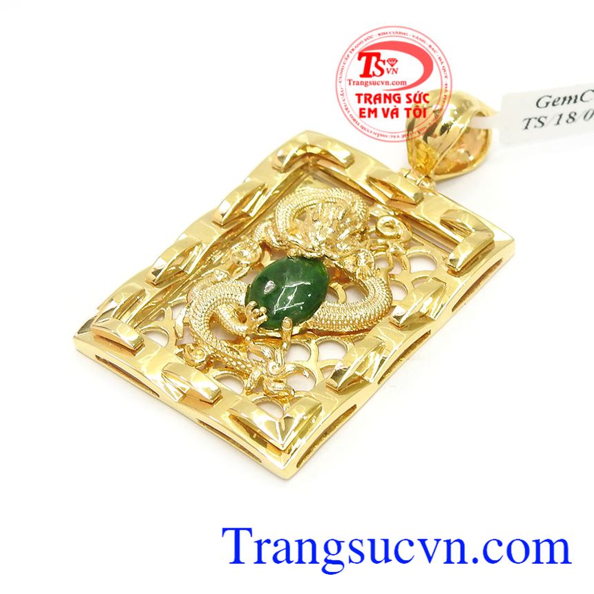Mặt dây rồng vàng jadeite, mặt dây chuyền vàng tây, mặt dây chuyền 3D 18k Mặt dây rồng vàng jadeite, mặt dây chuyền vàng tây, mặt dây chuyền 3D 18k