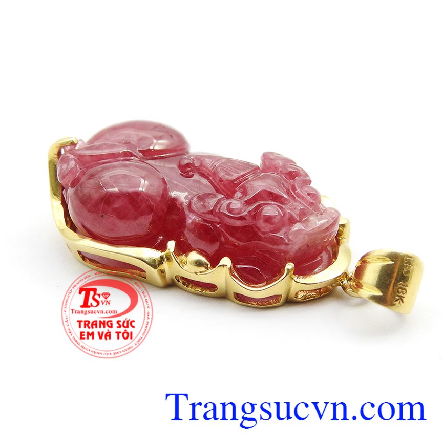 Mặt dây tỳ hưu ruby cao cấp, mặt dây chuyền nam, mặt dây chuyền vàng