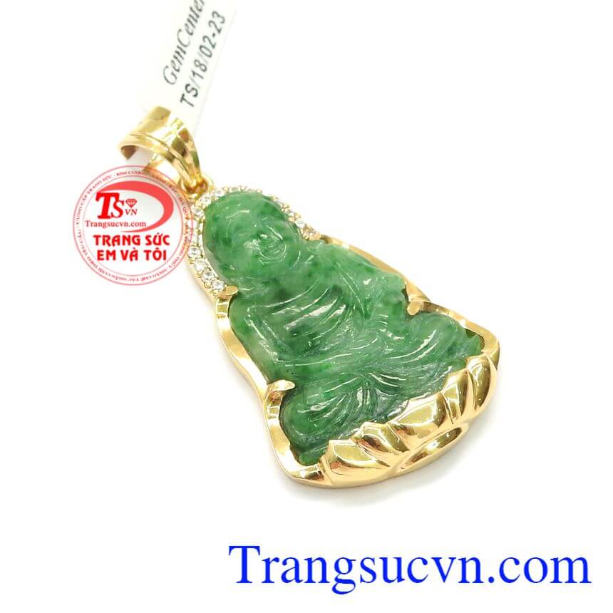 Mặt Phật A Di Đà Bình An, mặt dây vàng tây đẹp, mặt dây ngọc cẩm thạch Mặt Phật A Di Đà Bình An, mặt dây vàng tây đẹp, mặt dây ngọc cẩm thạch