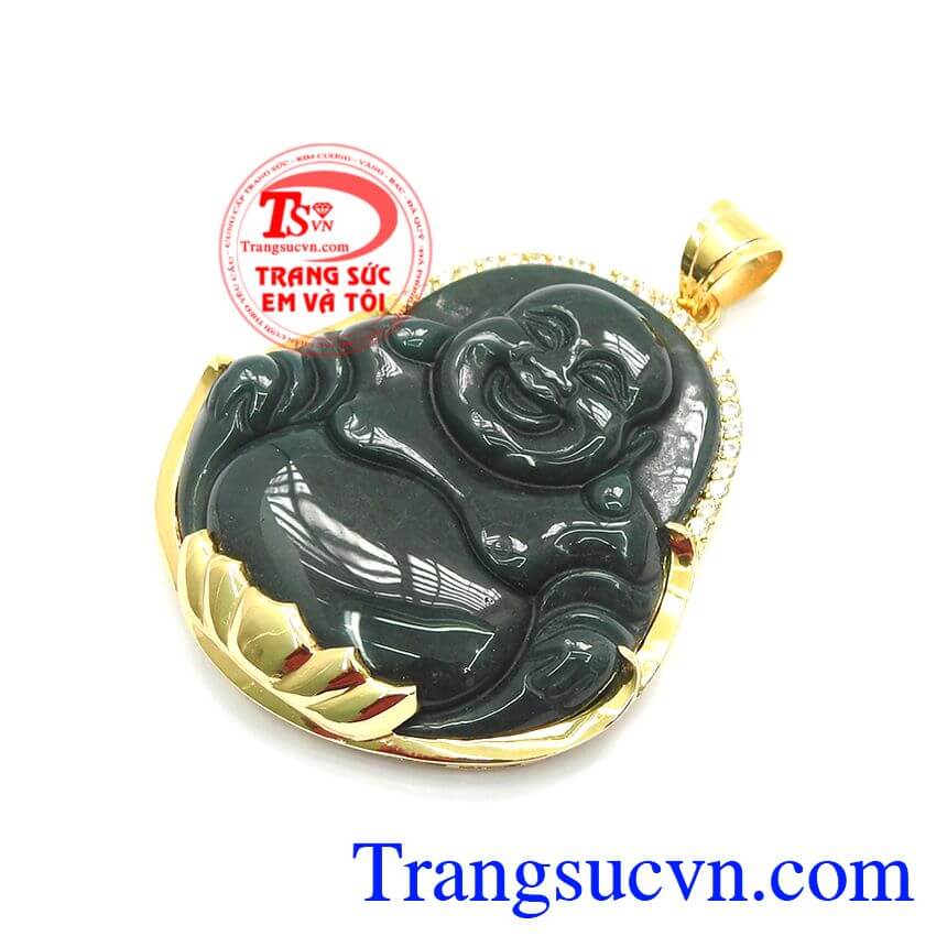 Mặt Phật Di Lặc An Lành, mặt dây nam vàng tây, mặt dây canxedon thiên nhiên