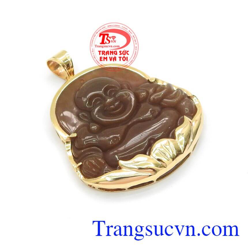 Mặt Phật Di Lặc Mã Não Hoan Hỉ, mặt dây vàng tây, mặt dây nam đẹp