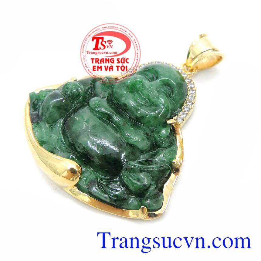 Mặt Phật Di Lặc Ngọc Cẩm Thạch Từ Bi, mặt dây nam đẹp, mặt dây nam vàng tây Mặt Phật Di Lặc Ngọc Cẩm Thạch Từ Bi, mặt dây nam đẹp, mặt dây nam vàng tây