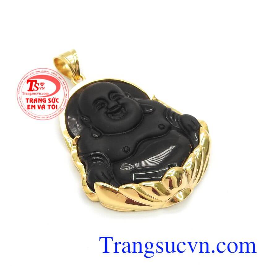 Mặt Phật Di Lặc Ngọc May Mắn, mặt dây chuyền nam, mặt dây vàng tây