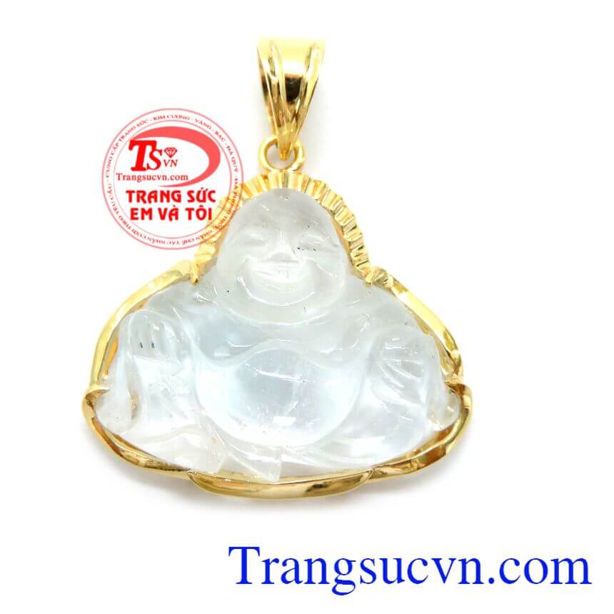 Mặt Phật Di Lặc Thạch Anh Bọc Vàng 14K, mặt dây chuyền nam đẹp, mặt dây chuyền nam 