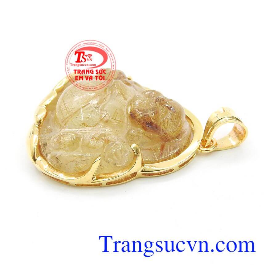 Mặt phật di lặc thạch anh tóc vàng, mặt dây chuyền vàng, thạch anh thiên nhiên Mặt phật di lặc thạch anh tóc vàng, mặt dây chuyền vàng, thạch anh thiên nhiên
