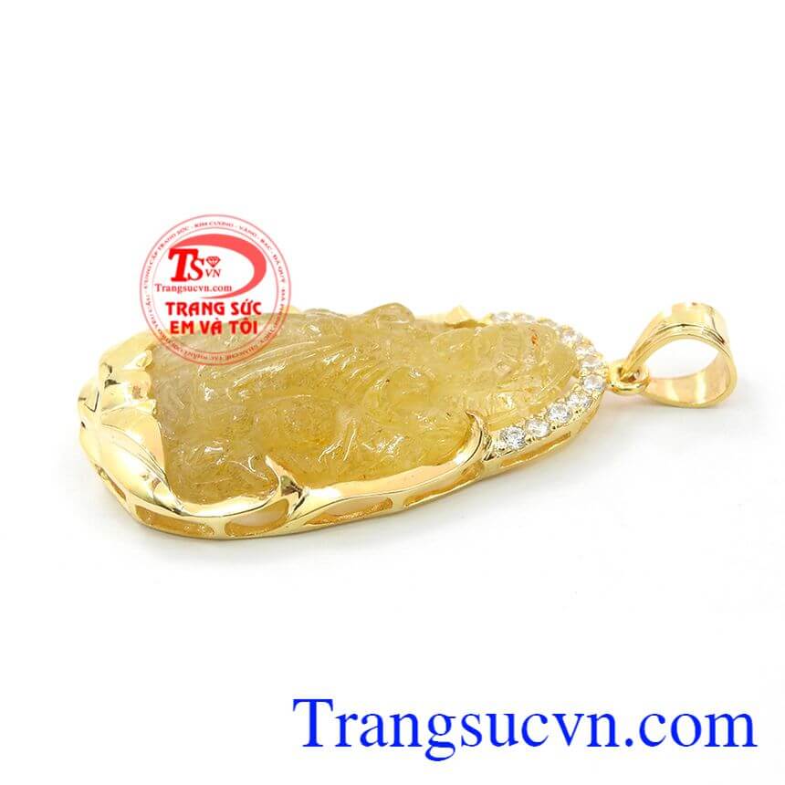 Mặt phật quan âm thạch anh tóc đẹp, mặt dây chuyền nam, mặt dây vàng tây Mặt phật quan âm thạch anh tóc đẹp, mặt dây chuyền nam, mặt dây vàng tây