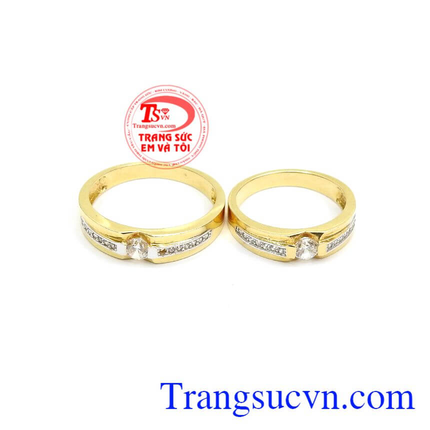 Nhẫn Cưới Hạnh Phúc Vàng Son, nhẫn cưới đẹp, nhẫn cưới vàng tây