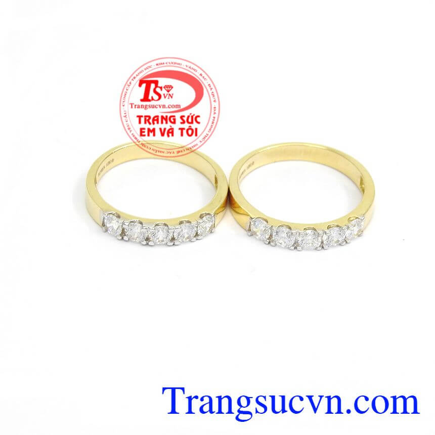 Nhẫn Cưới Tình Yêu Vàng Son, nhẫn cưới đẹp, nhẫn cưới vàng tây