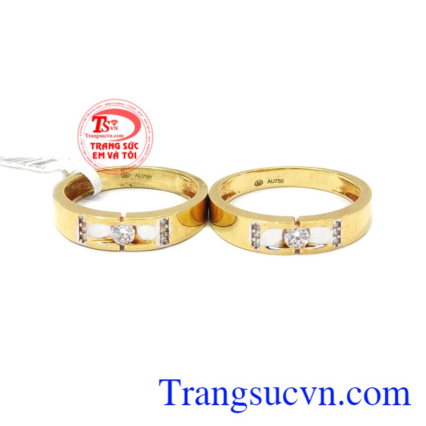 Nhẫn cưới vàng 18k tình yêu trọn vẹn, nhẫn cưới vàng tây, nhẫn cưới đẹp Nhẫn cưới vàng 18k tình yêu trọn vẹn, nhẫn cưới vàng tây, nhẫn cưới đẹp