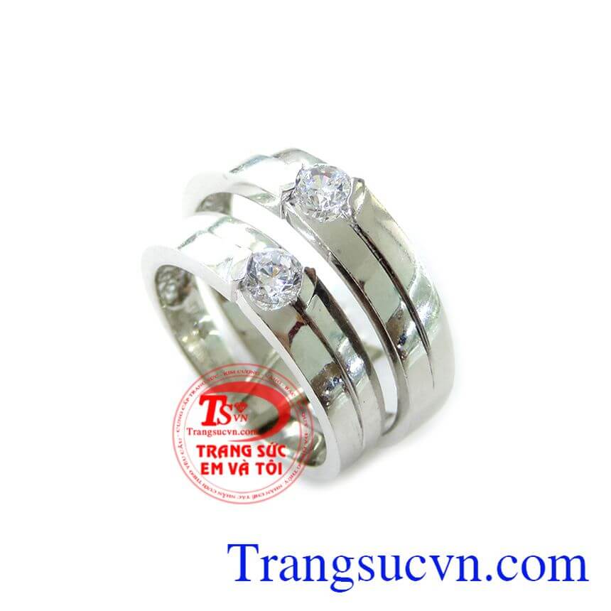 Nhẫn Cưới Vàng Trắng Tình Yêu Trọn Vẹn, nhẫn cưới đẹp, nhẫn cưới vàng tây