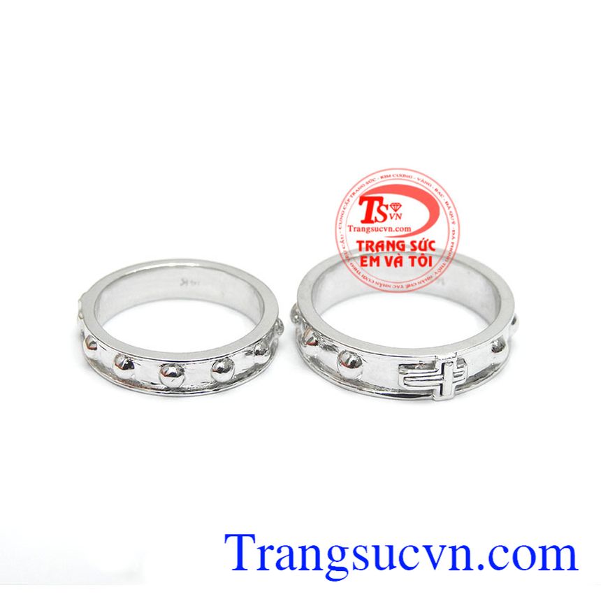 Nhẫn đôi tràng hạt vàng trắng, nhẫn nữ đẹp, nhẫn nữ vàng Nhẫn đôi tràng hạt vàng trắng, nhẫn nữ đẹp, nhẫn nữ vàng