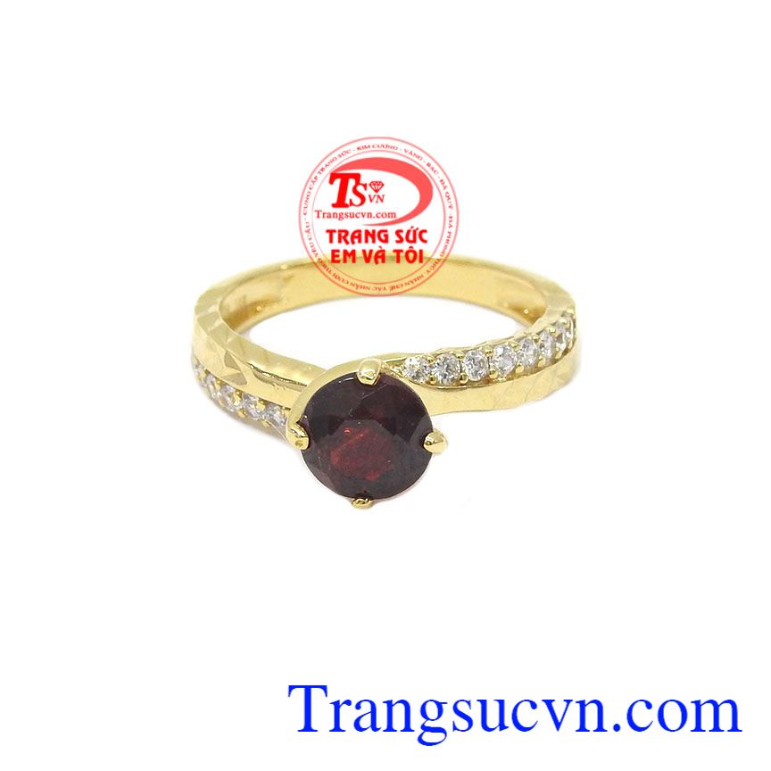 Nhẫn granet đẹp sang trọng, nhẫn nữ vàng tây, nhẫn nữ gắn đá thiên nhiên Nhẫn granet đẹp sang trọng, nhẫn nữ vàng tây, nhẫn nữ gắn đá thiên nhiên