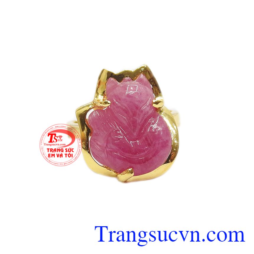 Nhẫn hồ ly ruby đẹp, nhẫn nữ ruby thiên nhiên, nhẫn nữ đẹp
