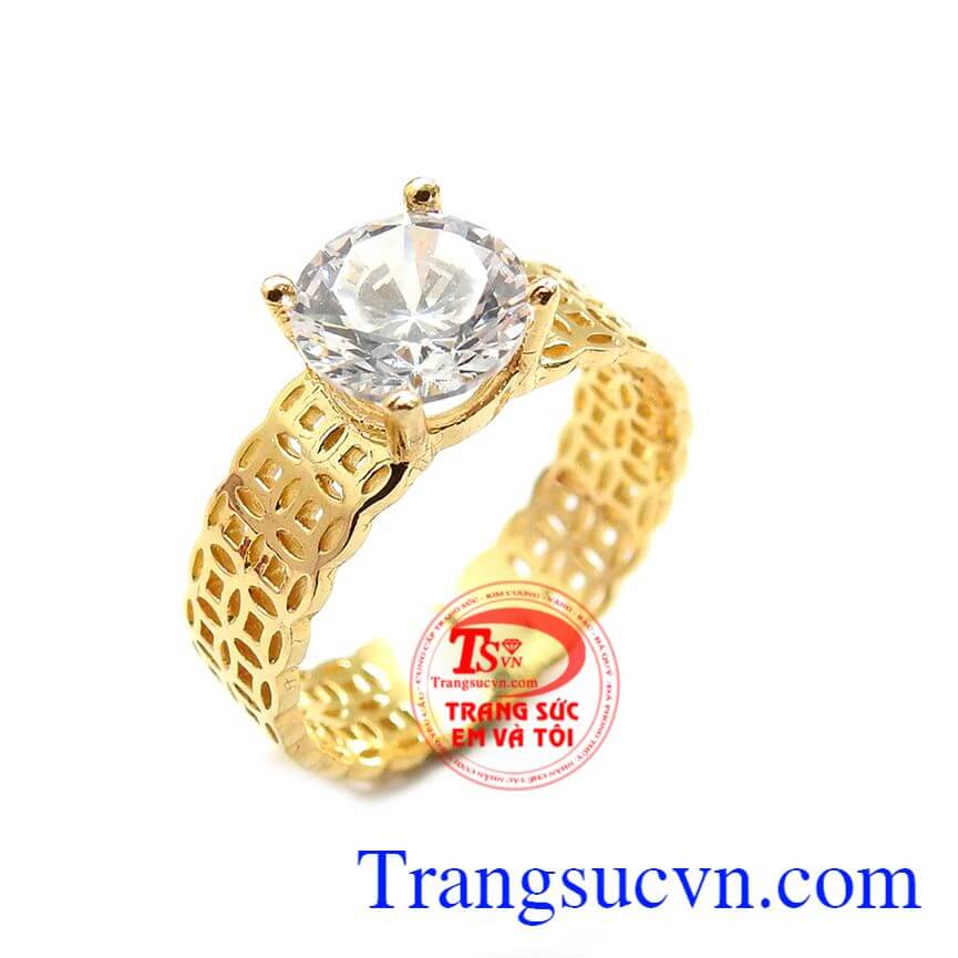 Nhẫn kim tiền phú quý, nhẫn nữ đẹp, nhẫn nữ vàng tây