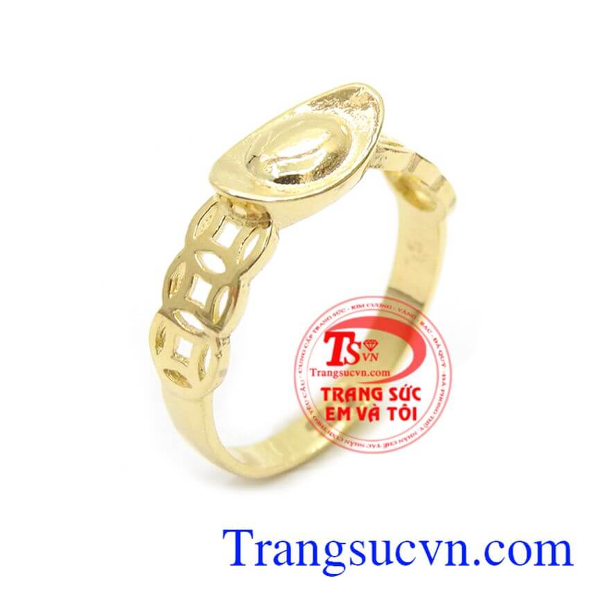 Nhẫn kim tiền thịnh vượng, nhẫn nữ đẹp, nhẫn nữ vàng tây