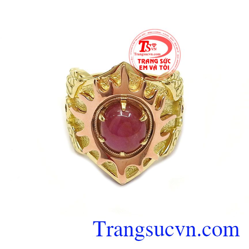 Nhẫn nam ruby mặt trời, nhẫn nam đẹp, nhẫn nam vàng tây Nhẫn nam ruby mặt trời, nhẫn nam đẹp, nhẫn nam vàng tây