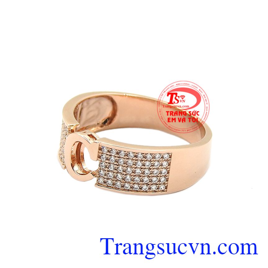 Nhẫn nam vàng hồng thời trang, Nhẫn nam vàng cá tính, Nhẫn nam vàng sang trọng Nhẫn nam vàng hồng thời trang, Nhẫn nam vàng cá tính, Nhẫn nam vàng sang trọng