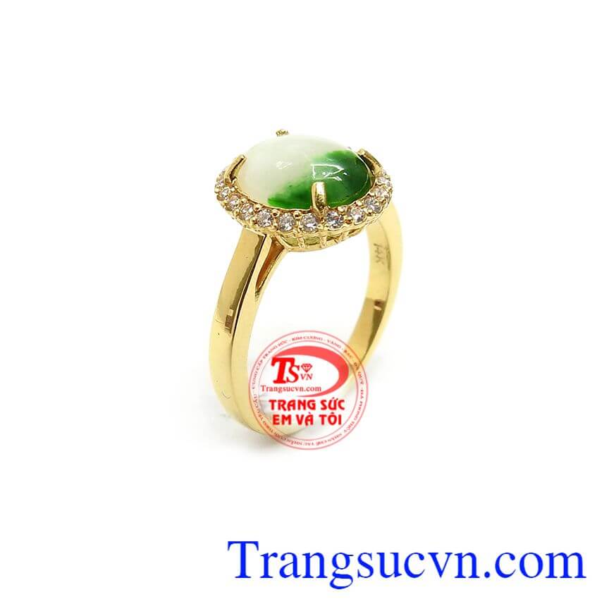 Nhẫn Ngọc Cẩm Thạch An Nhiên, nhẫn nữ vàng tây, nhẫn nữ đẹp Nhẫn Ngọc Cẩm Thạch An Nhiên, nhẫn nữ vàng tây, nhẫn nữ đẹp