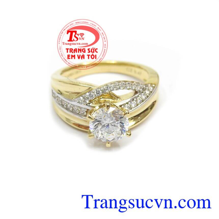 Nhẫn Nữ Đính Đá Cá Tính, nhẫn nữ đẹp, nhẫn nữ vàng tây