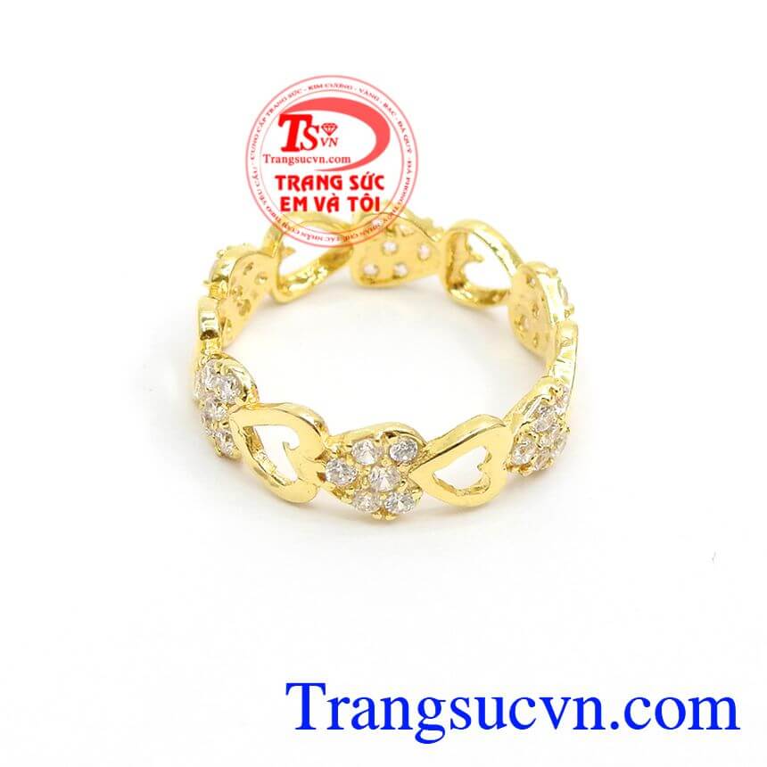 Nhẫn Nữ Đính Đá Trái Tim, nhẫn nữ đẹp, nhẫn nữ vàng tây Nhẫn Nữ Đính Đá Trái Tim, nhẫn nữ đẹp, nhẫn nữ vàng tây