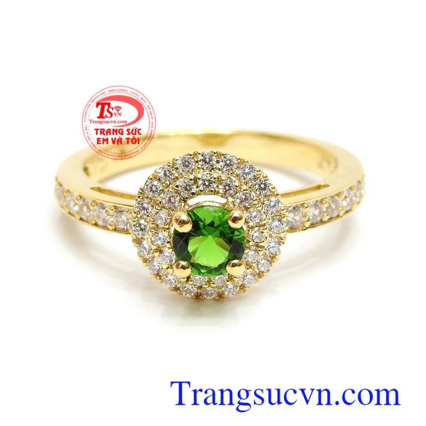 Nhẫn nữ Diopside bình an, nhẫn nữ vàng tây, nhẫn nữ sang trọng