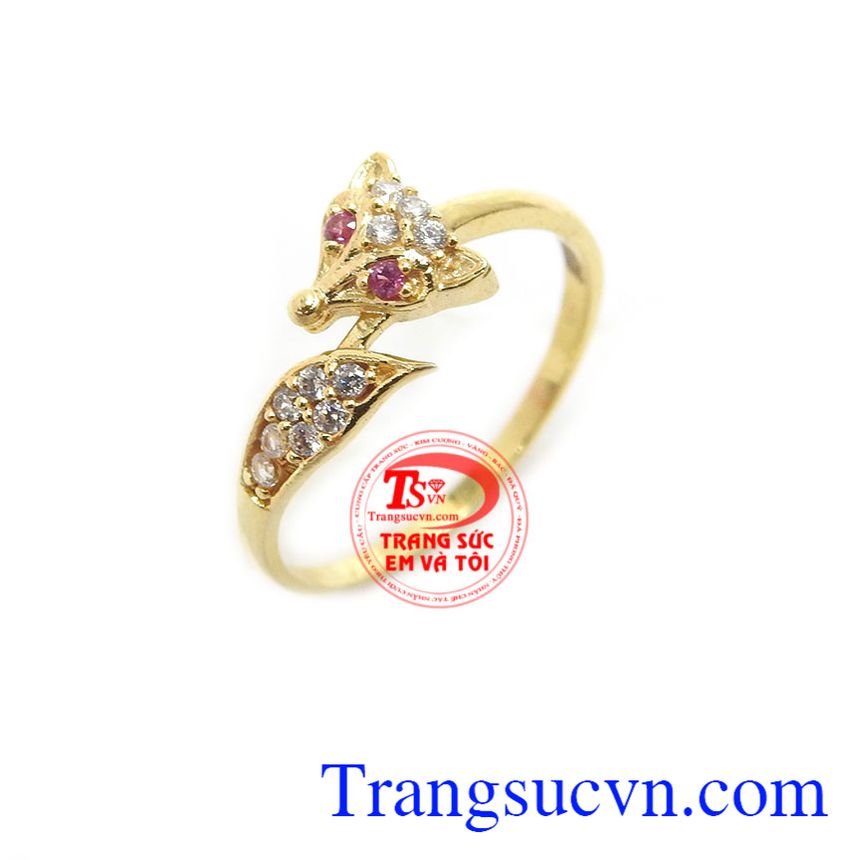 Nhẫn nữ hồ ly dễ thương, nhẫn nữ vàng tây, nhẫn nữ đẹp