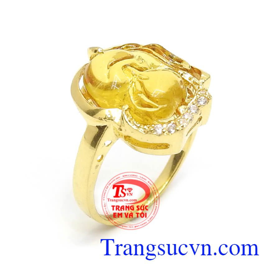 Nhẫn Nữ Hồ Ly Phong Thủy, nhẫn nữ đẹp, nhẫn nữ vàng tây