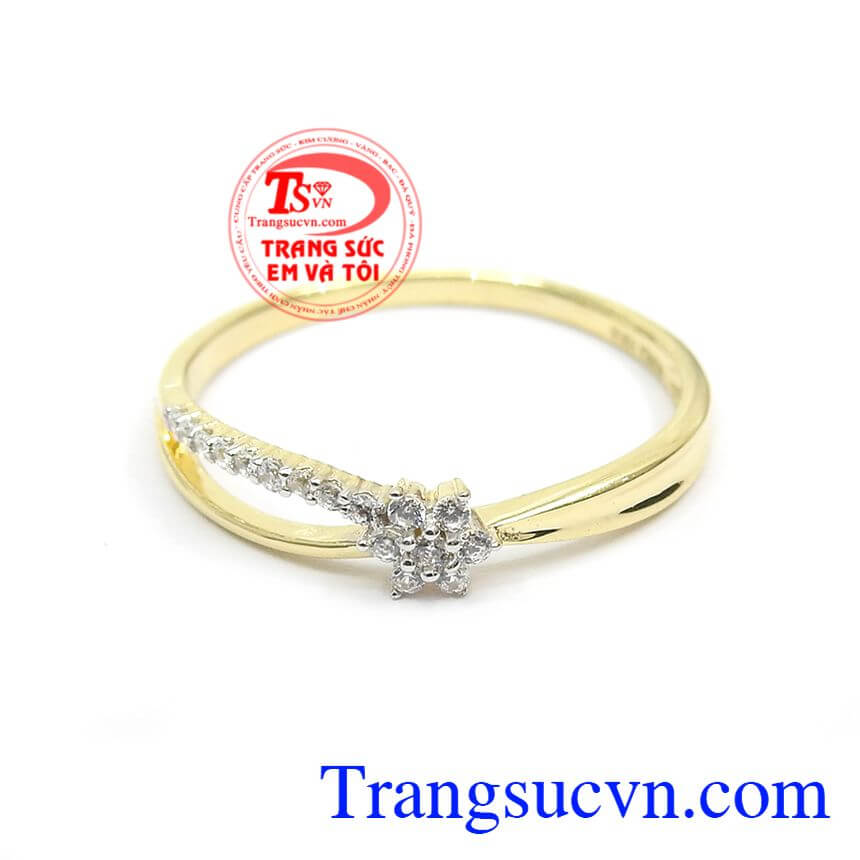 Nhẫn Nữ Korea Vàng Tây Đá Đẹp, nhẫn nữ đẹp, nhẫn nữ vàng