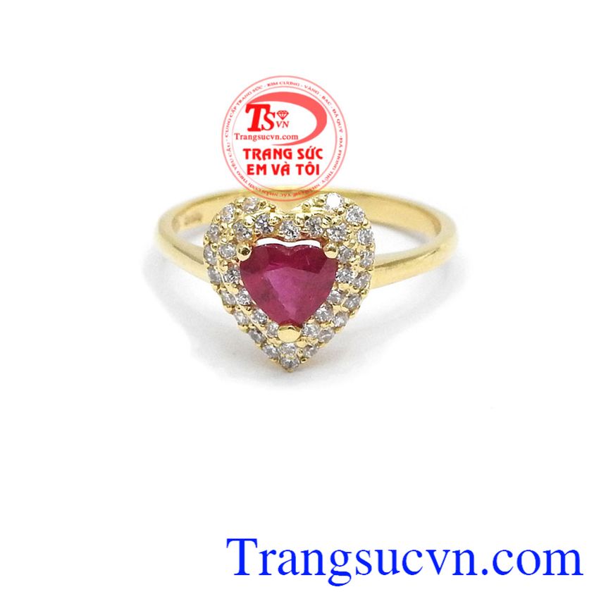 Nhẫn nữ ruby trái tim, nhẫn nữ vàng tây, nhẫn nữ ruby sang trọng Nhẫn nữ ruby trái tim, nhẫn nữ vàng tây, nhẫn nữ ruby sang trọng